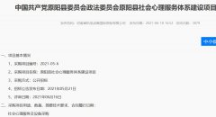 原阳县社会心理服务体系建设项目采购清单（心